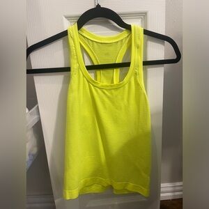 Lululemon highlighter yellow race length swiftly tank size 2